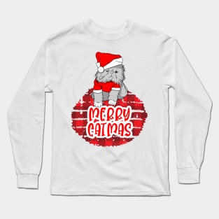 Merry Catmas - Funny Christmas With Cats Long Sleeve T-Shirt